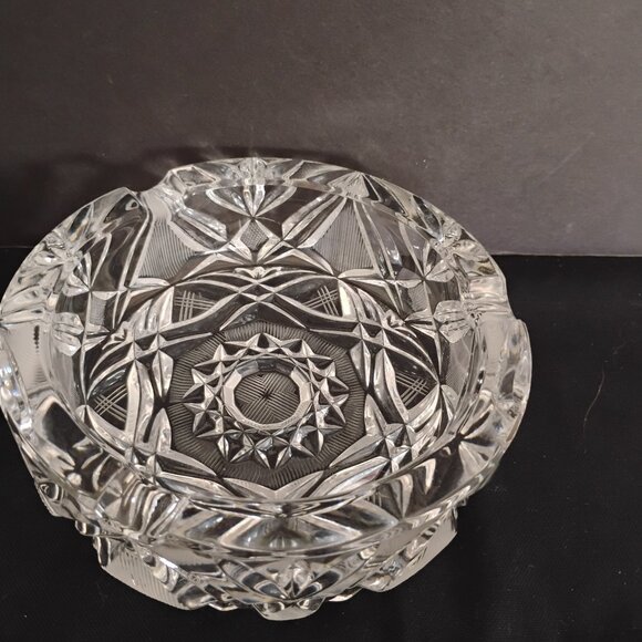 Bohemian Lead Crystal Brilliant Cut Ashtray - Picture 1 of 6